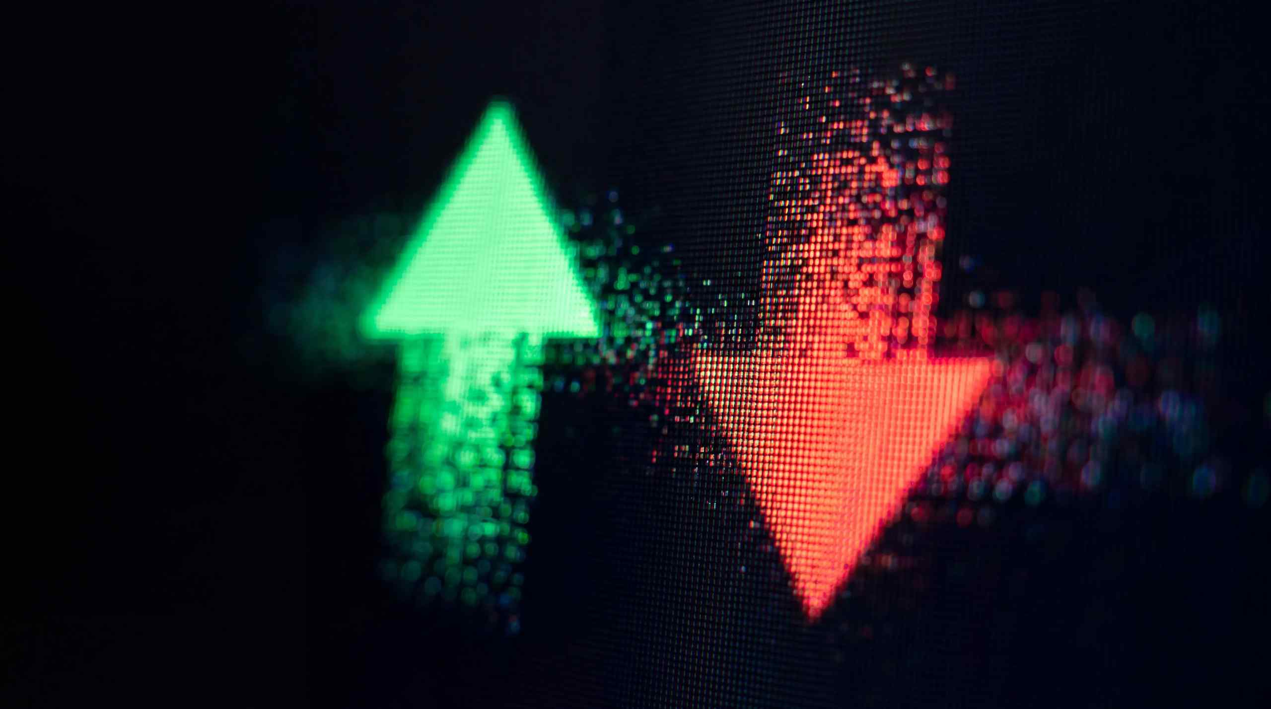 An up and down arrow representing the 15-minute Bitcoin contracts on Kalshi.